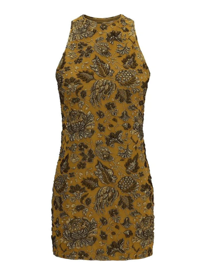 Brown Polyamide Casual Dress