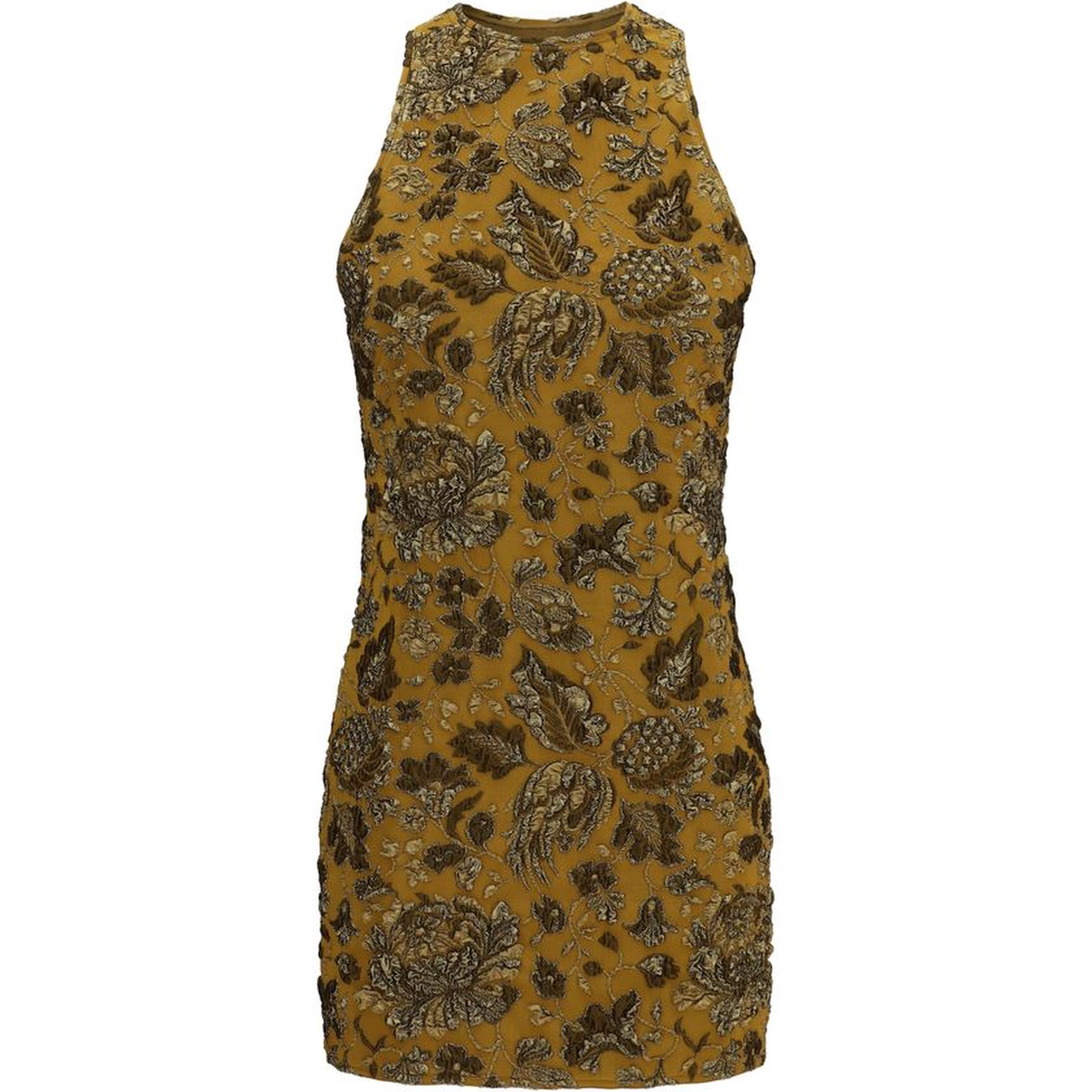 Brown Polyamide Casual Dress
