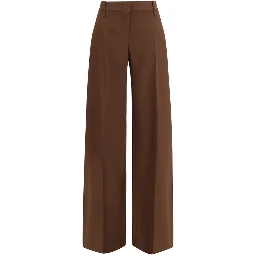 Brown Viscose Flared Pants