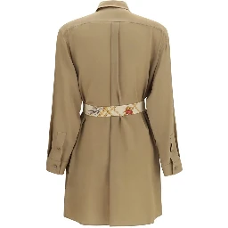 Beige Silk Casual Dress