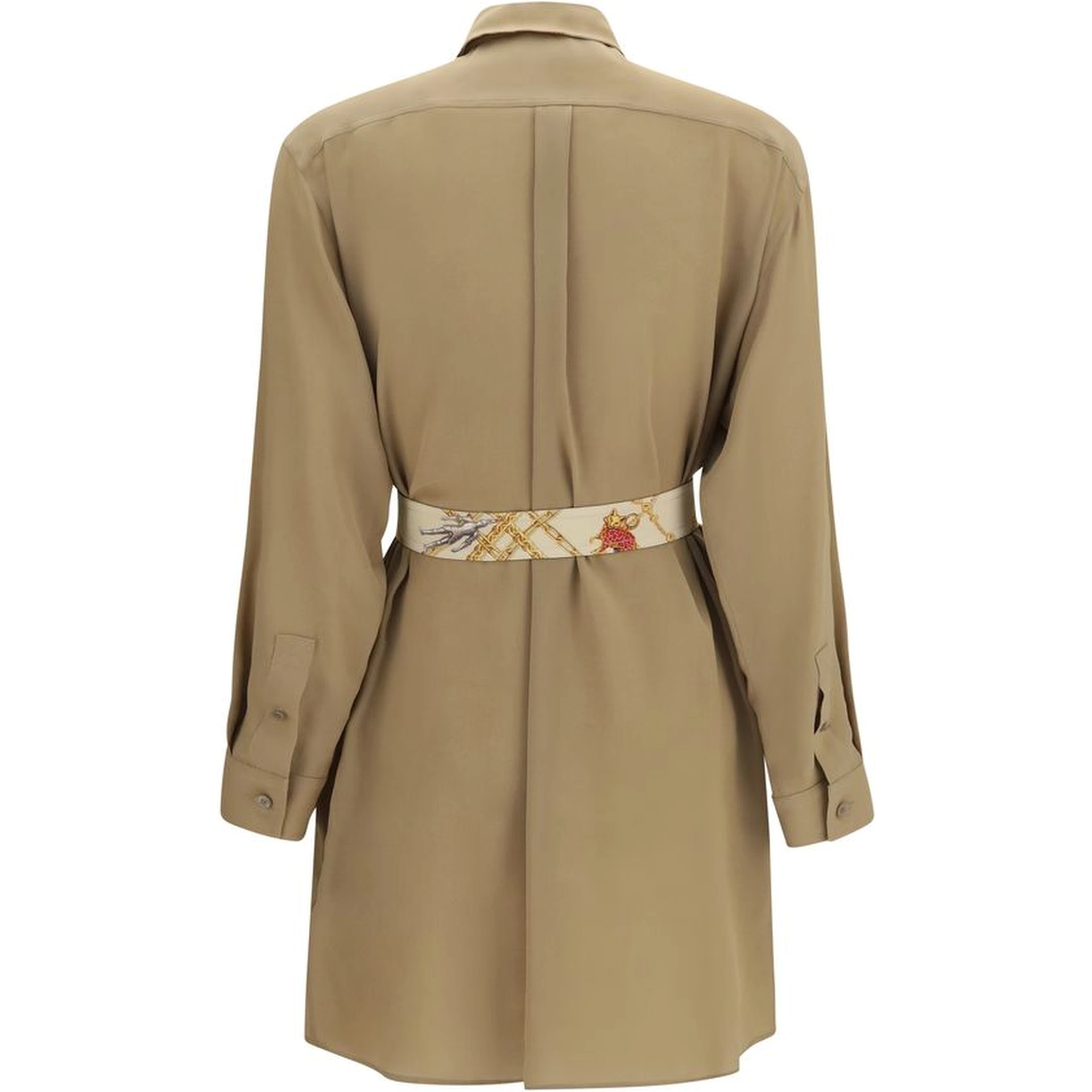 Beige Silk Casual Dress