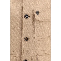 Beige Cashmere Leather Jacket