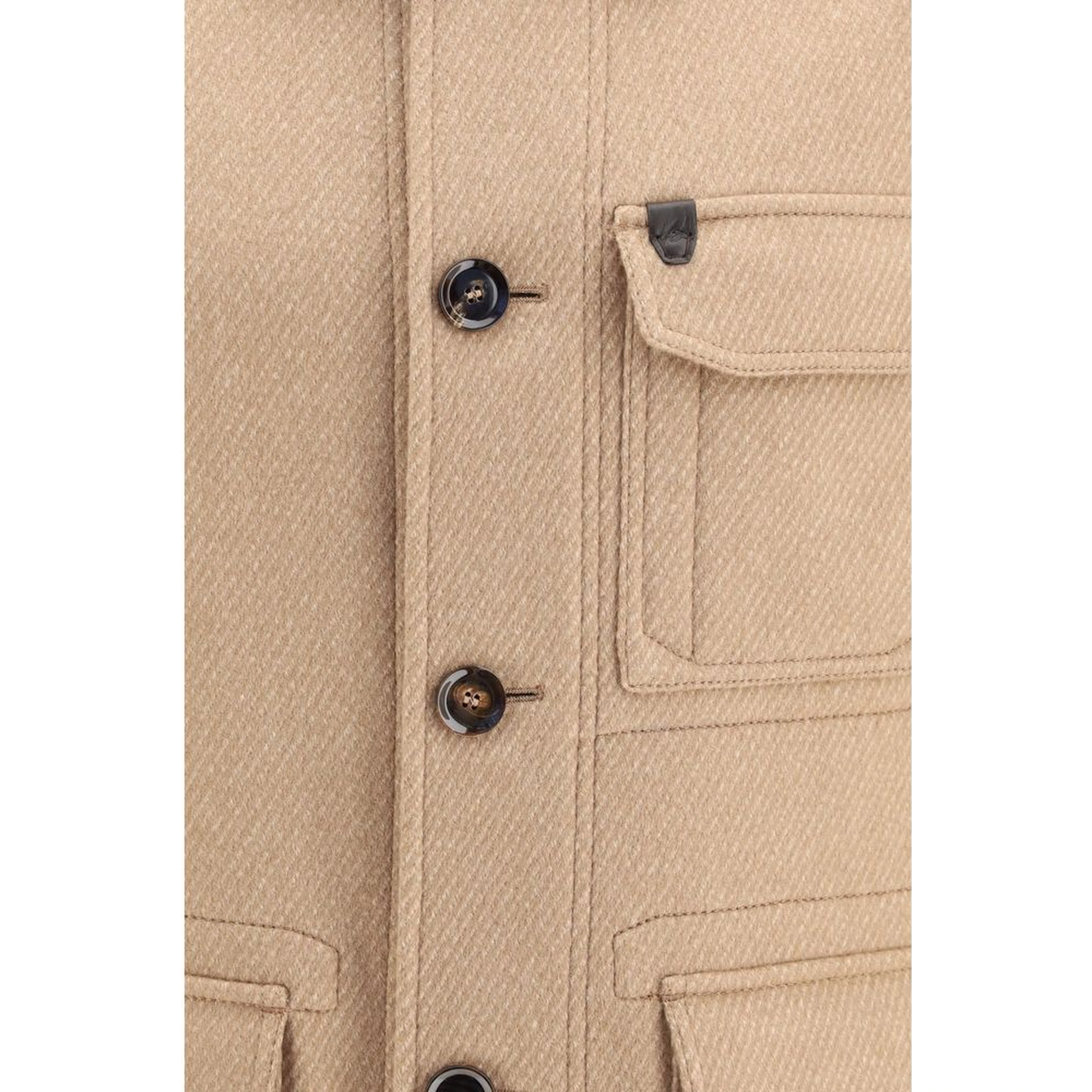 Beige Cashmere Leather Jacket