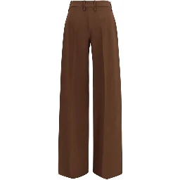Brown Viscose Flared Pants