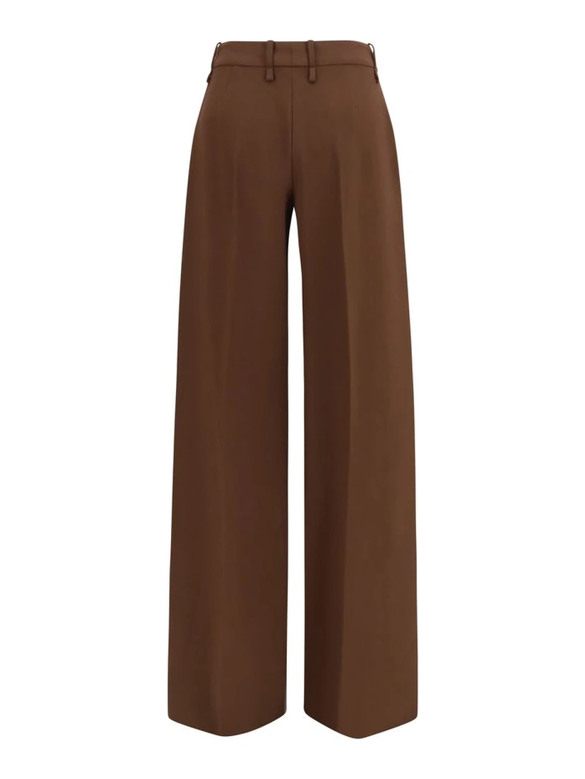 Brown Viscose Flared Pants