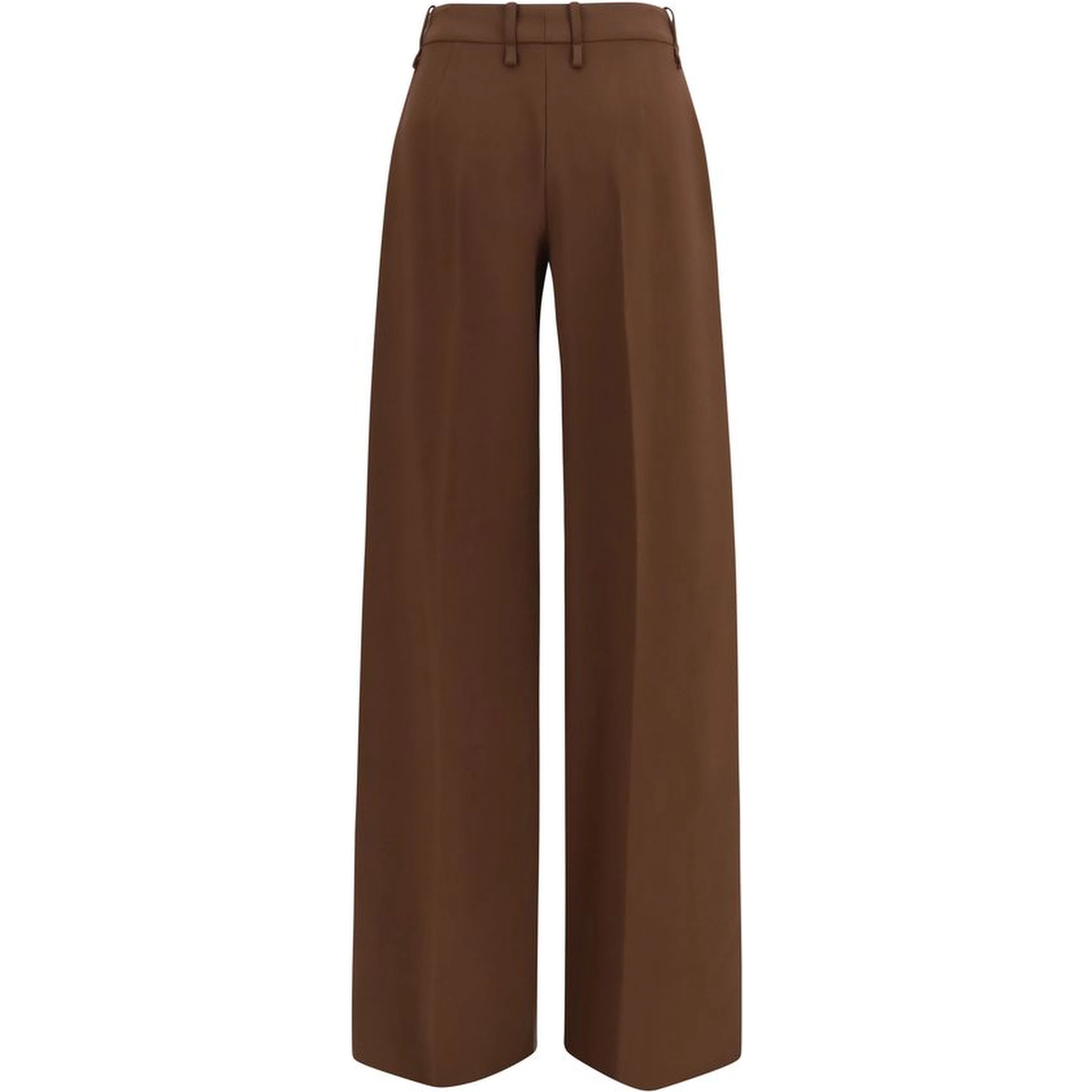 Brown Viscose Flared Pants