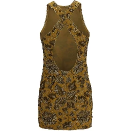 Brown Polyamide Casual Dress