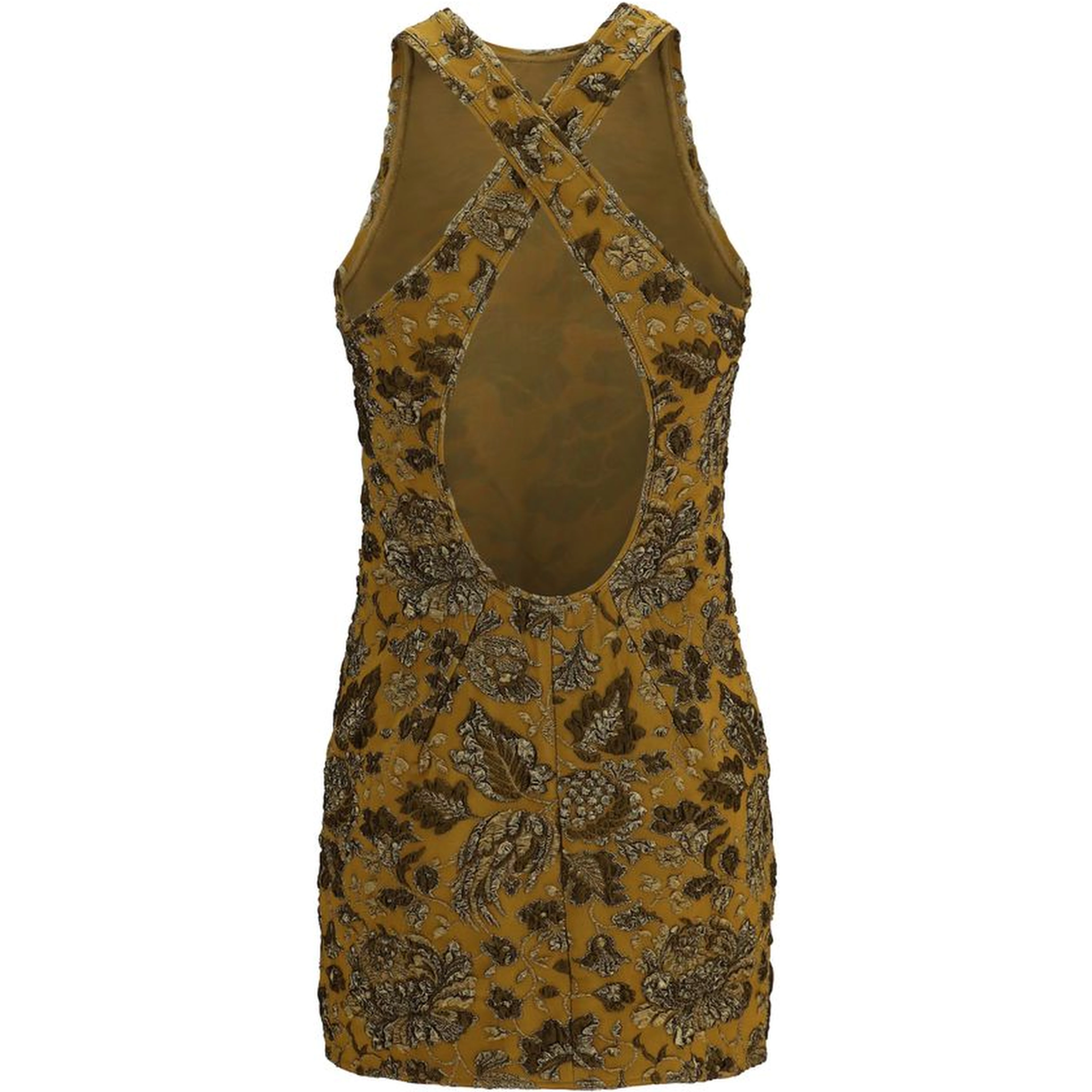 Brown Polyamide Casual Dress