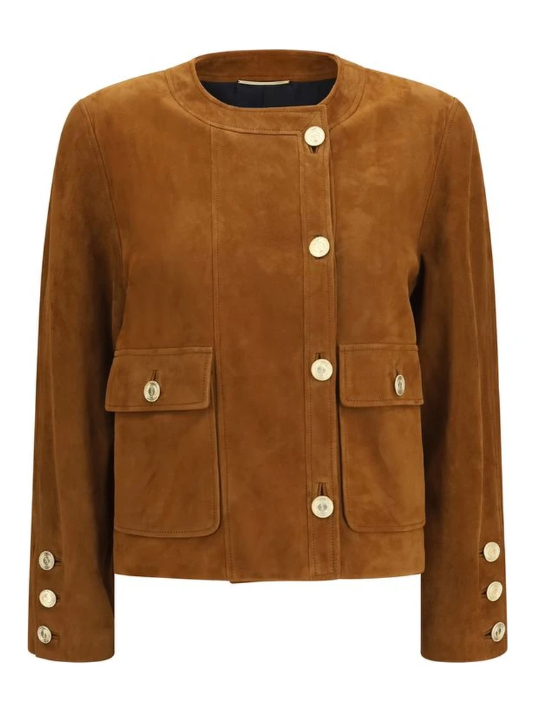 Brown Lamb Ovis Aries Aries Full-Length Jacket