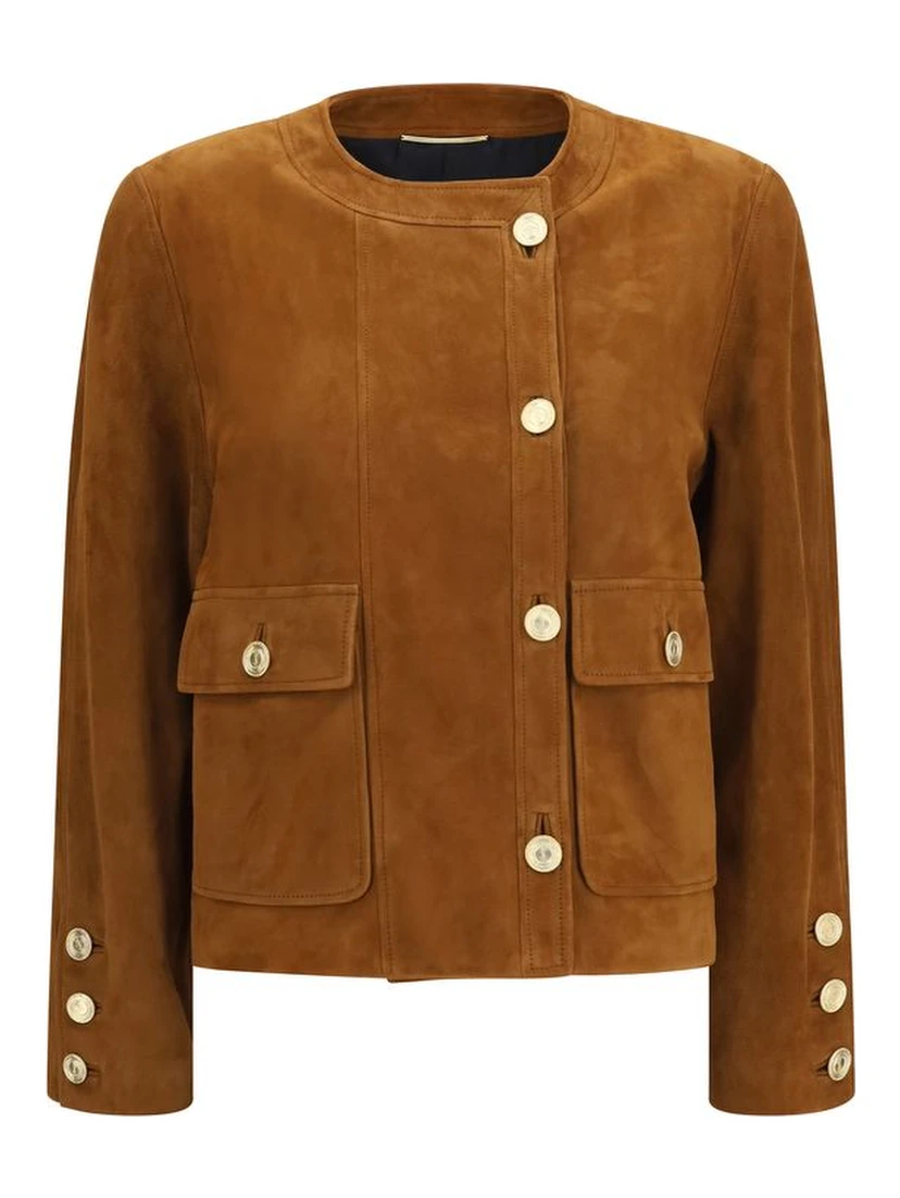 Brown Lamb Ovis Aries Aries Full-Length Jacket