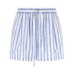 Blue Cotton Bermuda Shorts