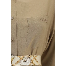 Beige Silk Casual Dress