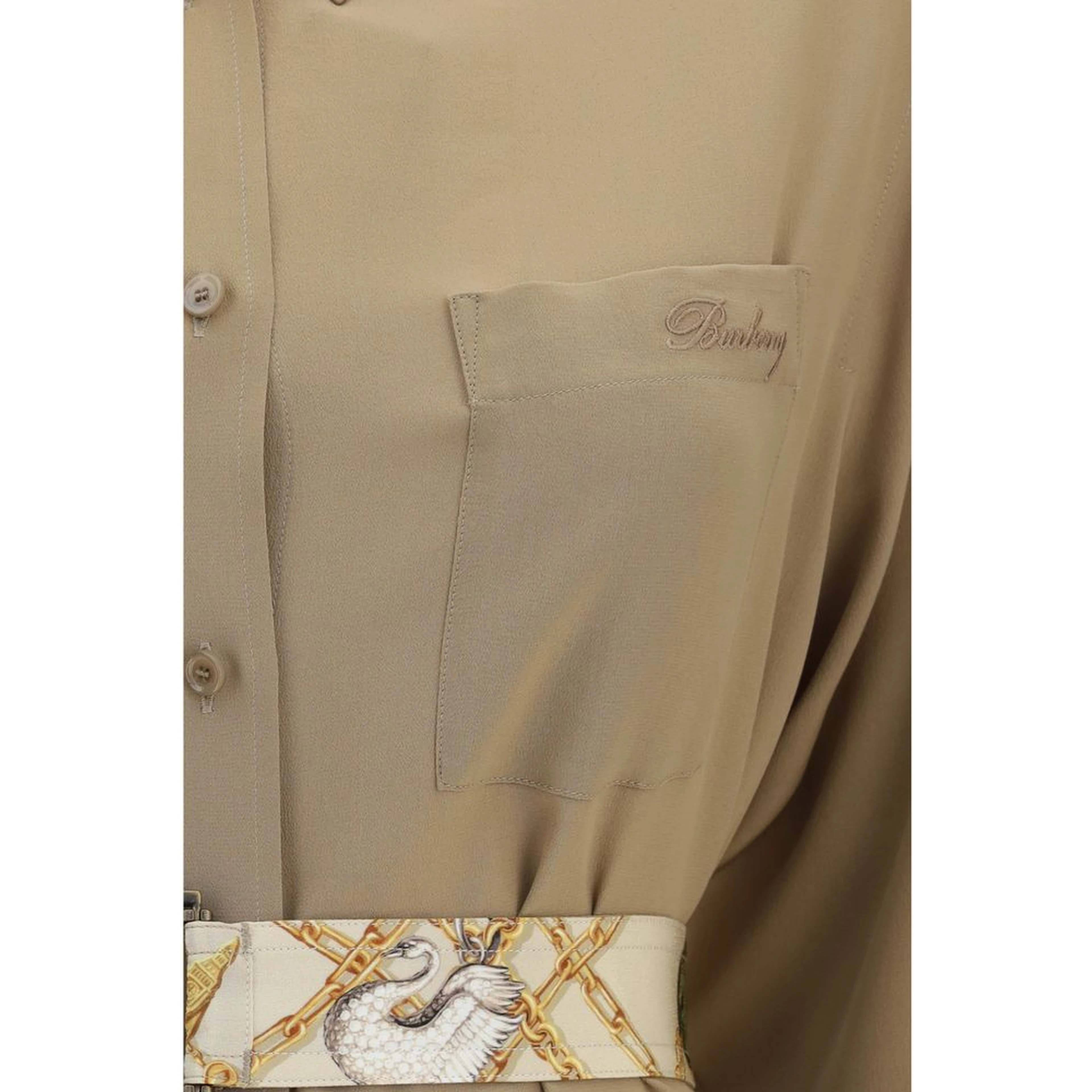 Beige Silk Casual Dress