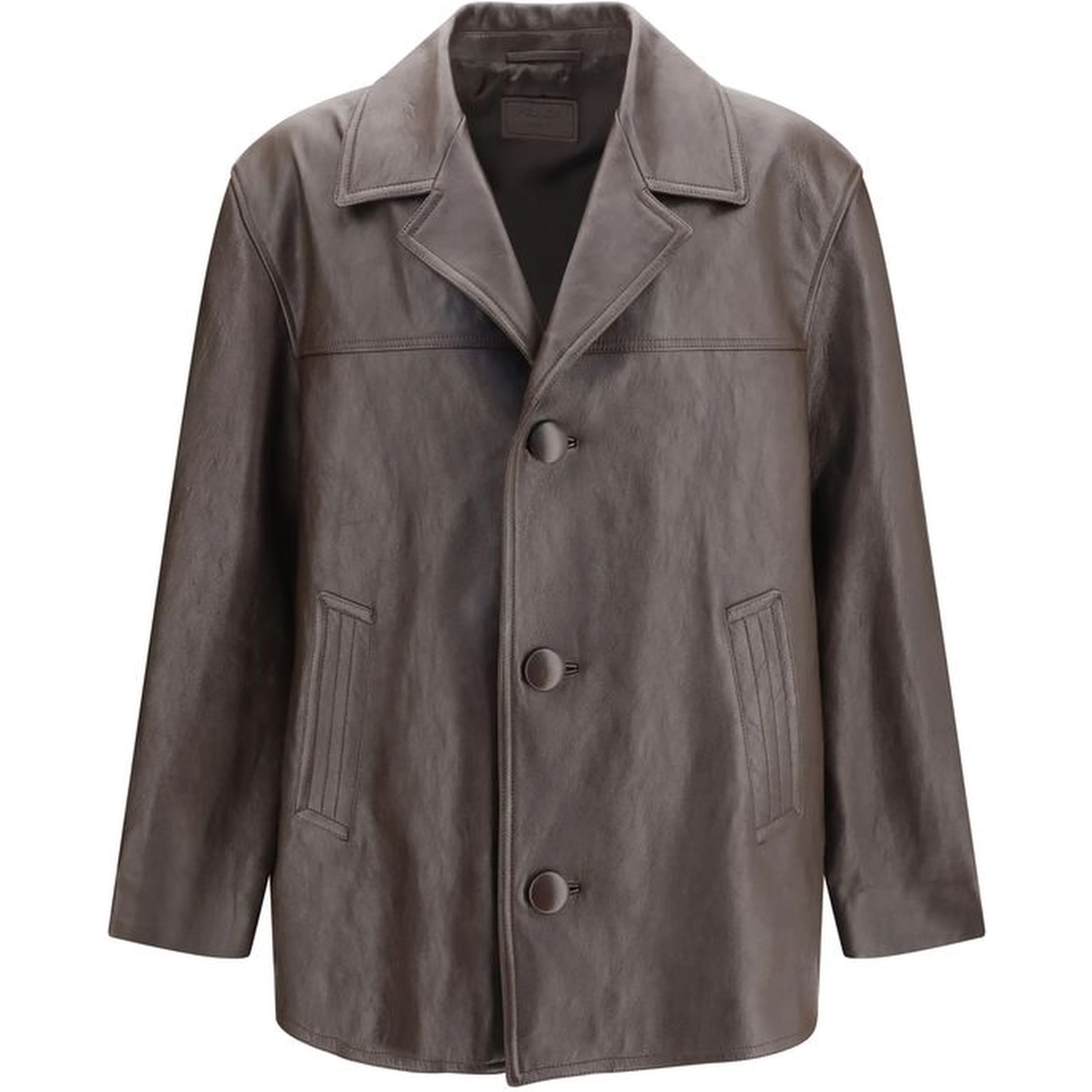 Black Wool Oves Aries Leather Jacket