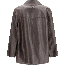 Black Wool Oves Aries Leather Jacket