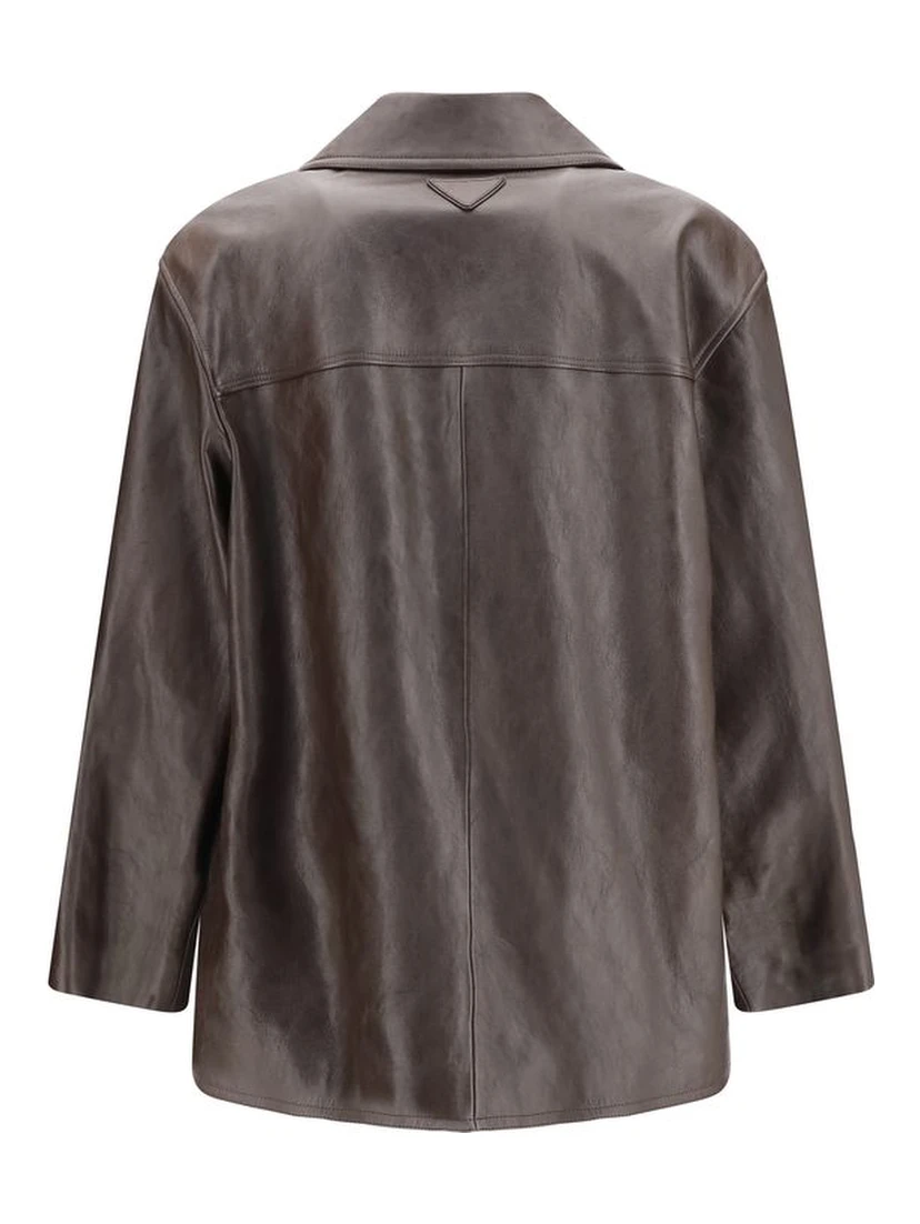 Black Wool Oves Aries Leather Jacket