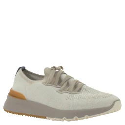 White Cotton Athletic Sneakers
