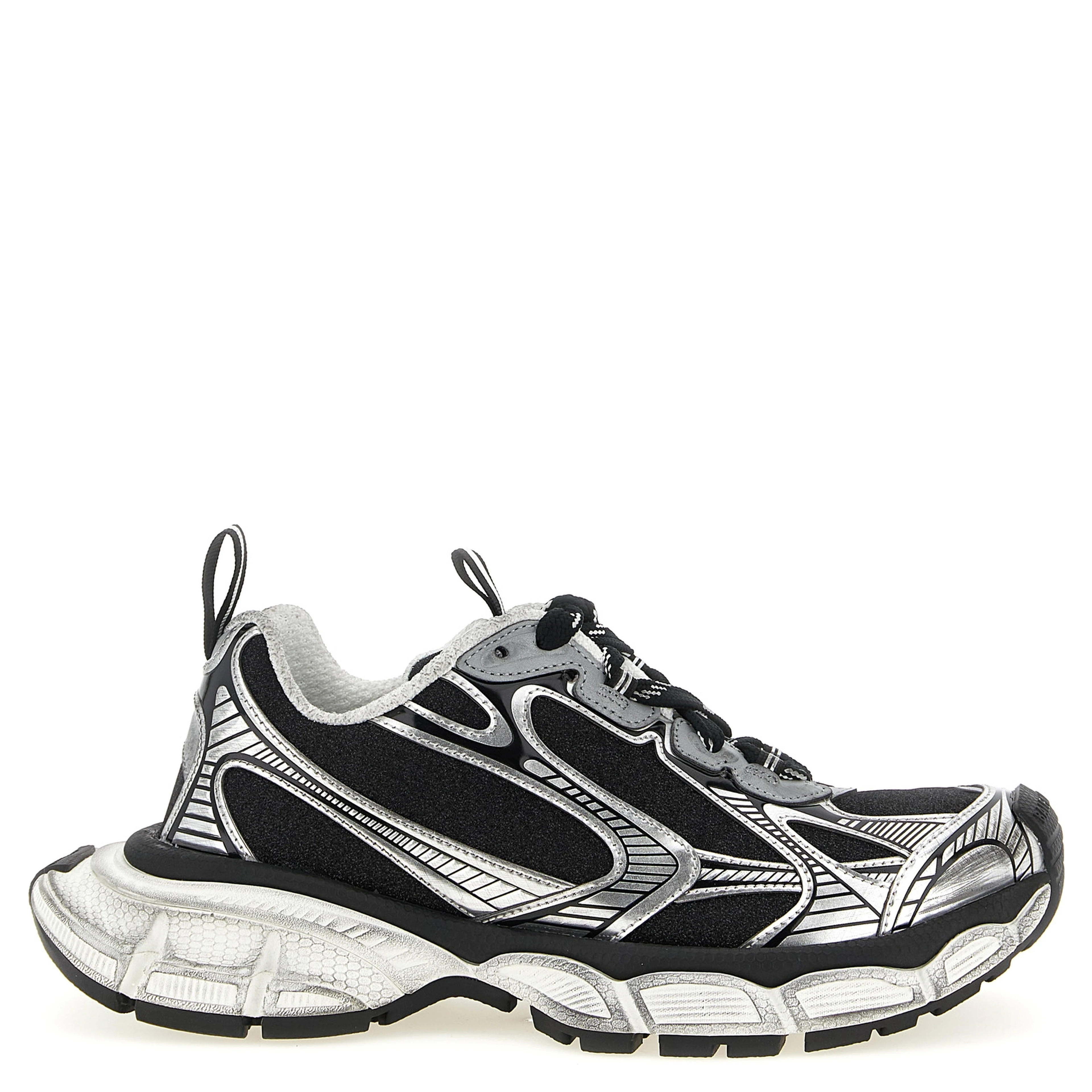 Black Polyethylene Athletic Sneakers