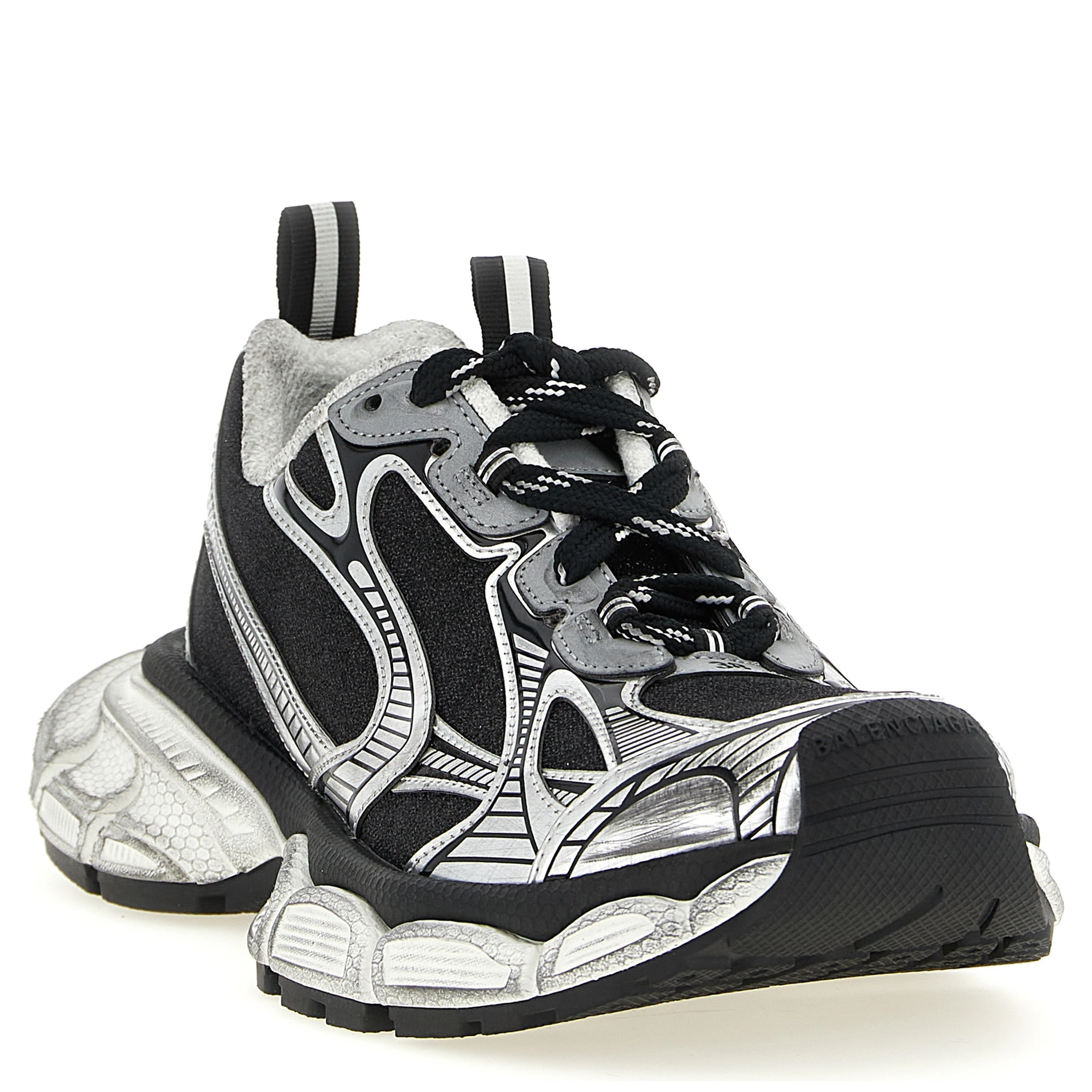 Black Polyethylene Athletic Sneakers