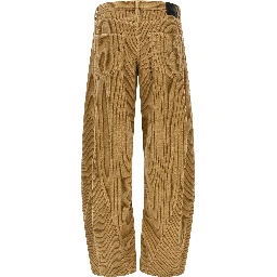 Beige Cotton Casual Pants
