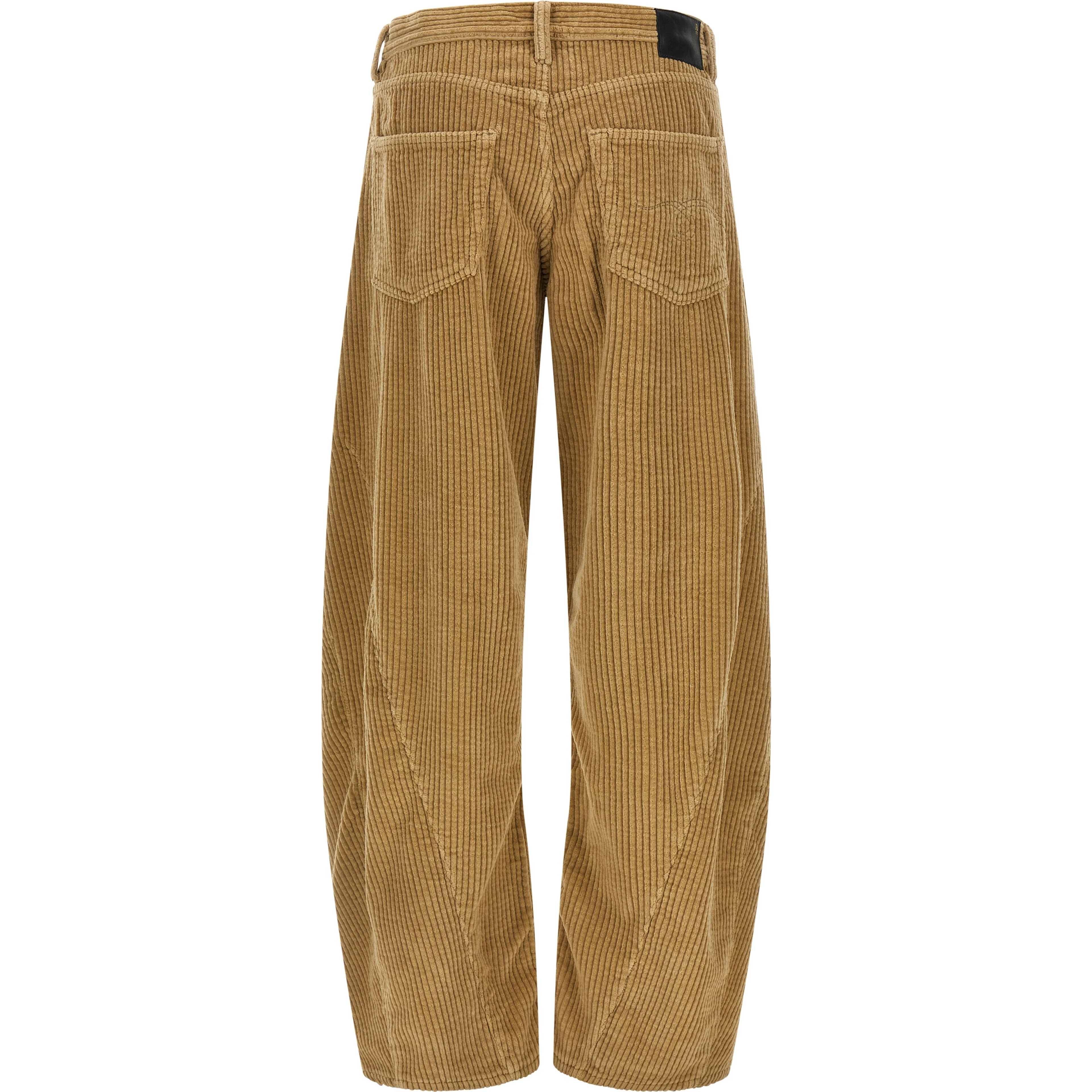 Beige Cotton Casual Pants