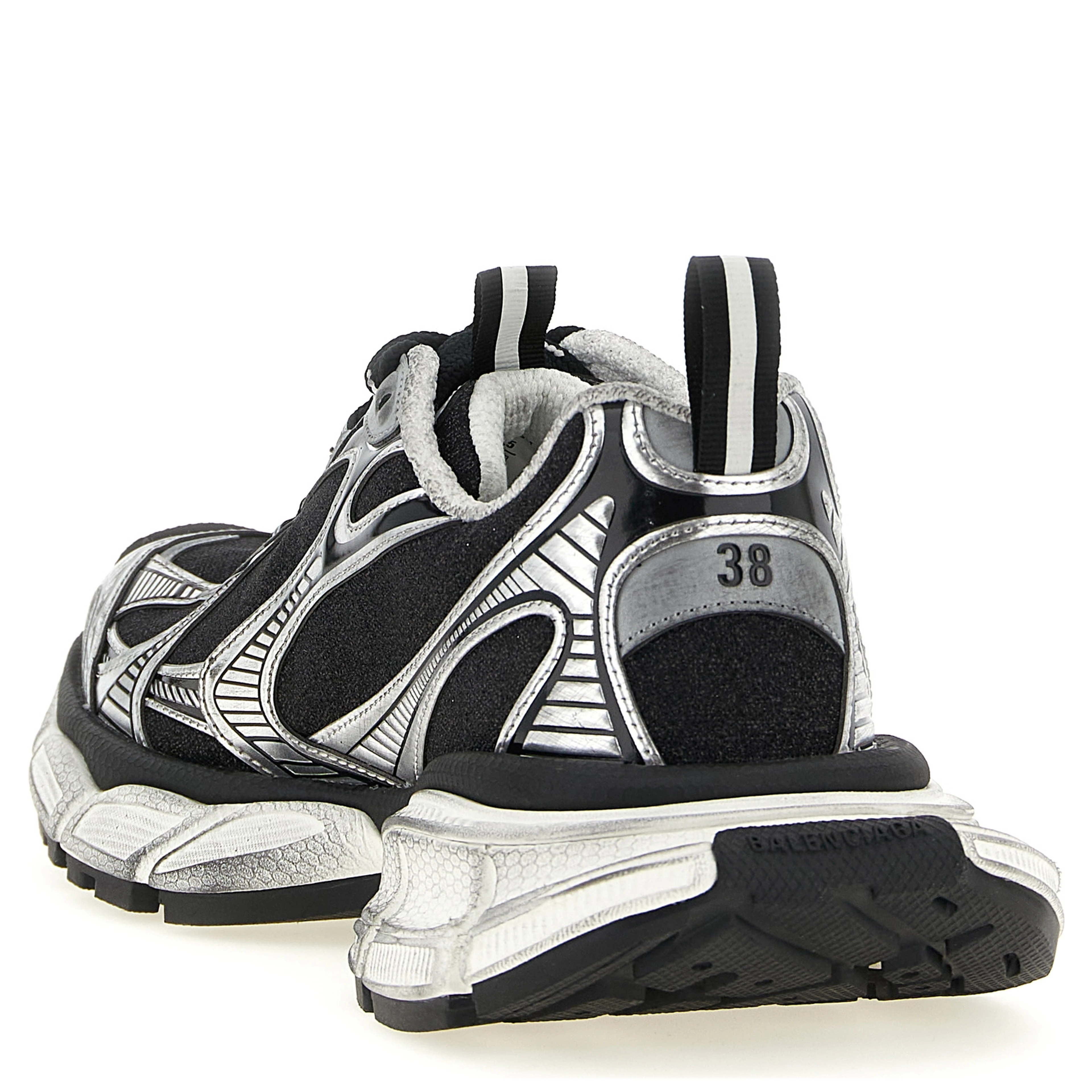 Black Polyethylene Athletic Sneakers