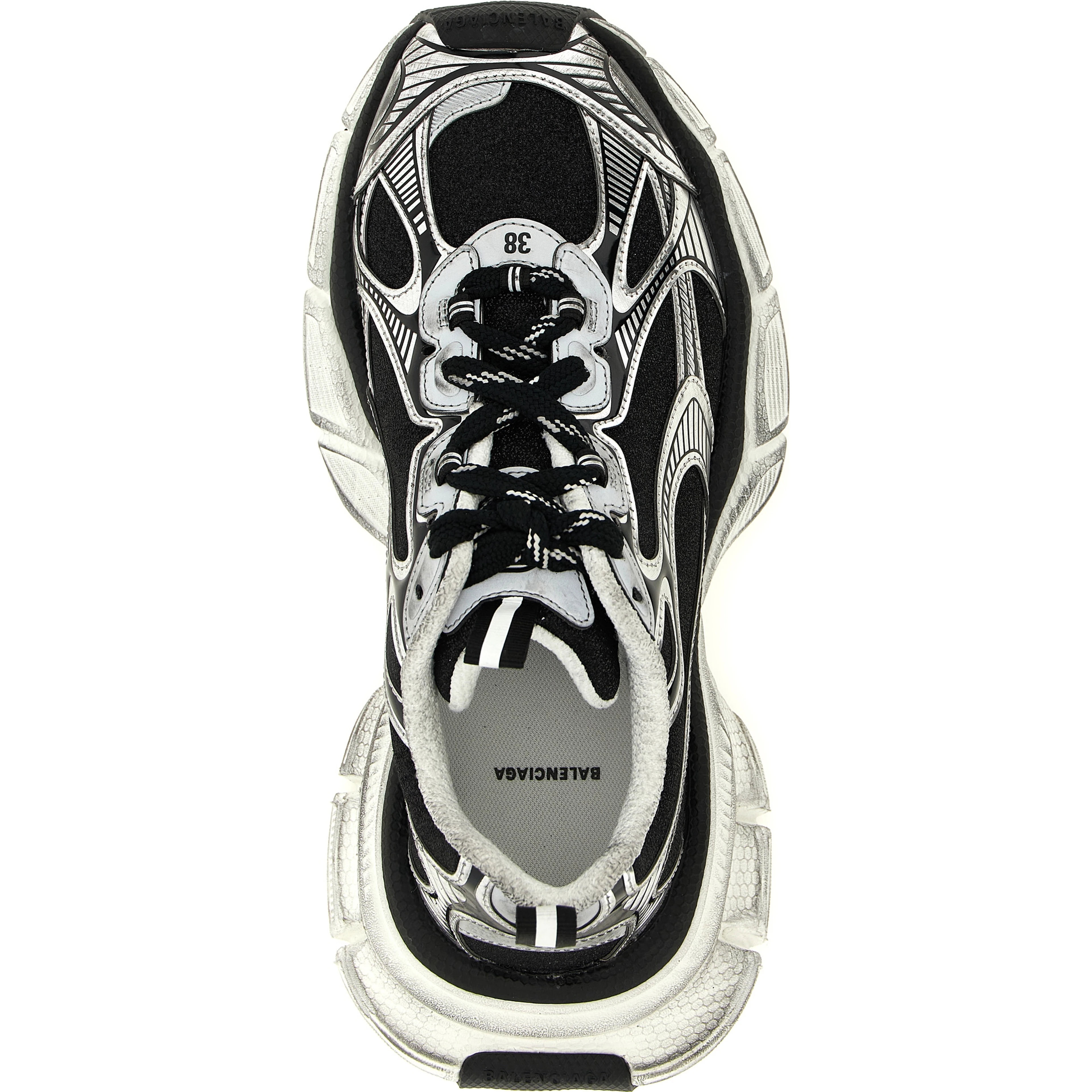 Black Polyethylene Athletic Sneakers