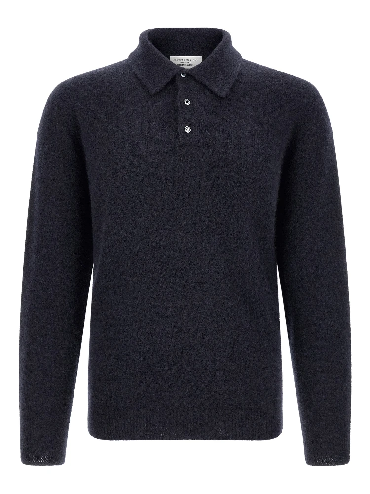 Blue Cashmere Polo Shirt