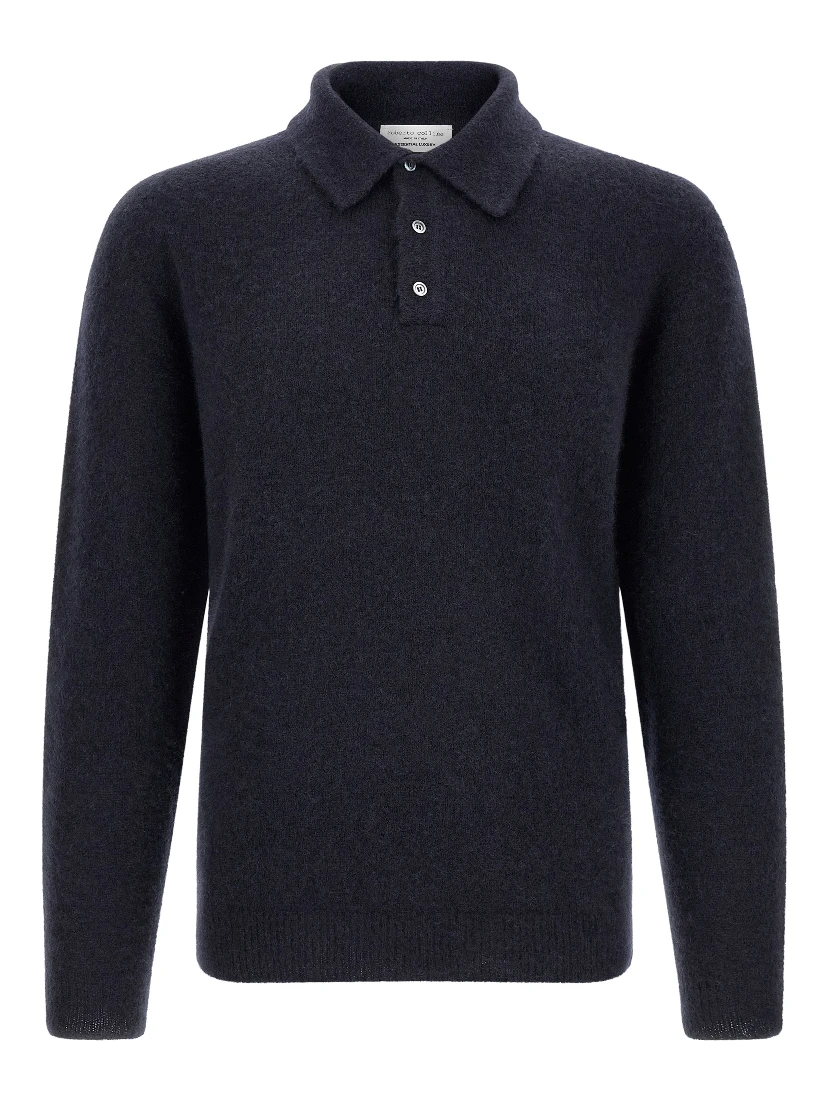 Blue Cashmere Polo Shirt