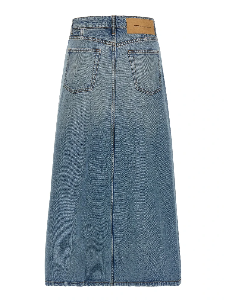 Blue Cotton Midi Skirt alternative