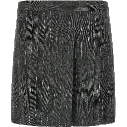 Gray Polyester Long Skirt