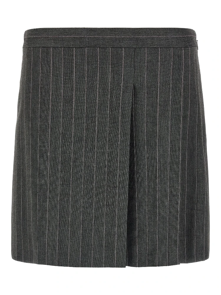 Gray Polyester Long Skirt