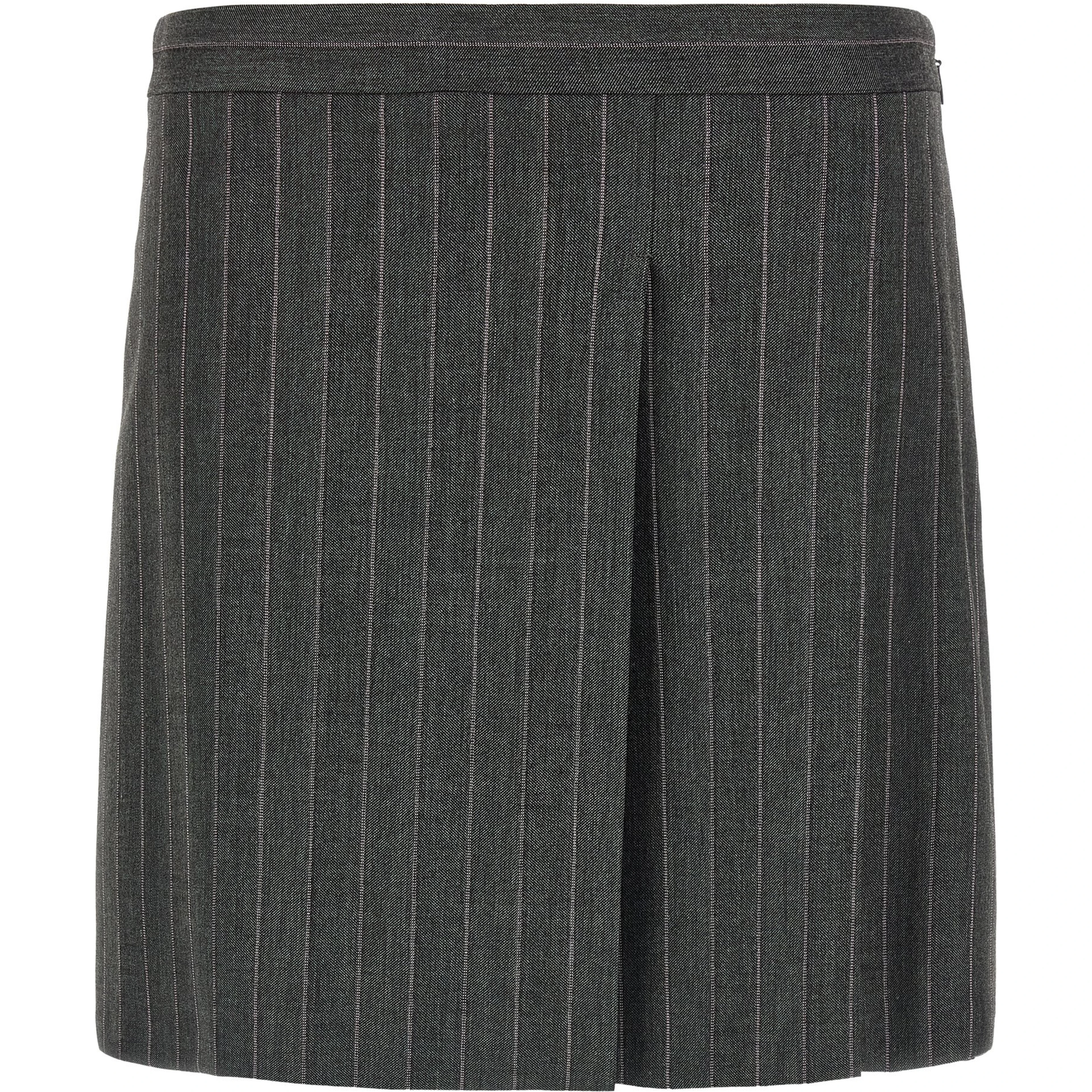Gray Polyester Long Skirt