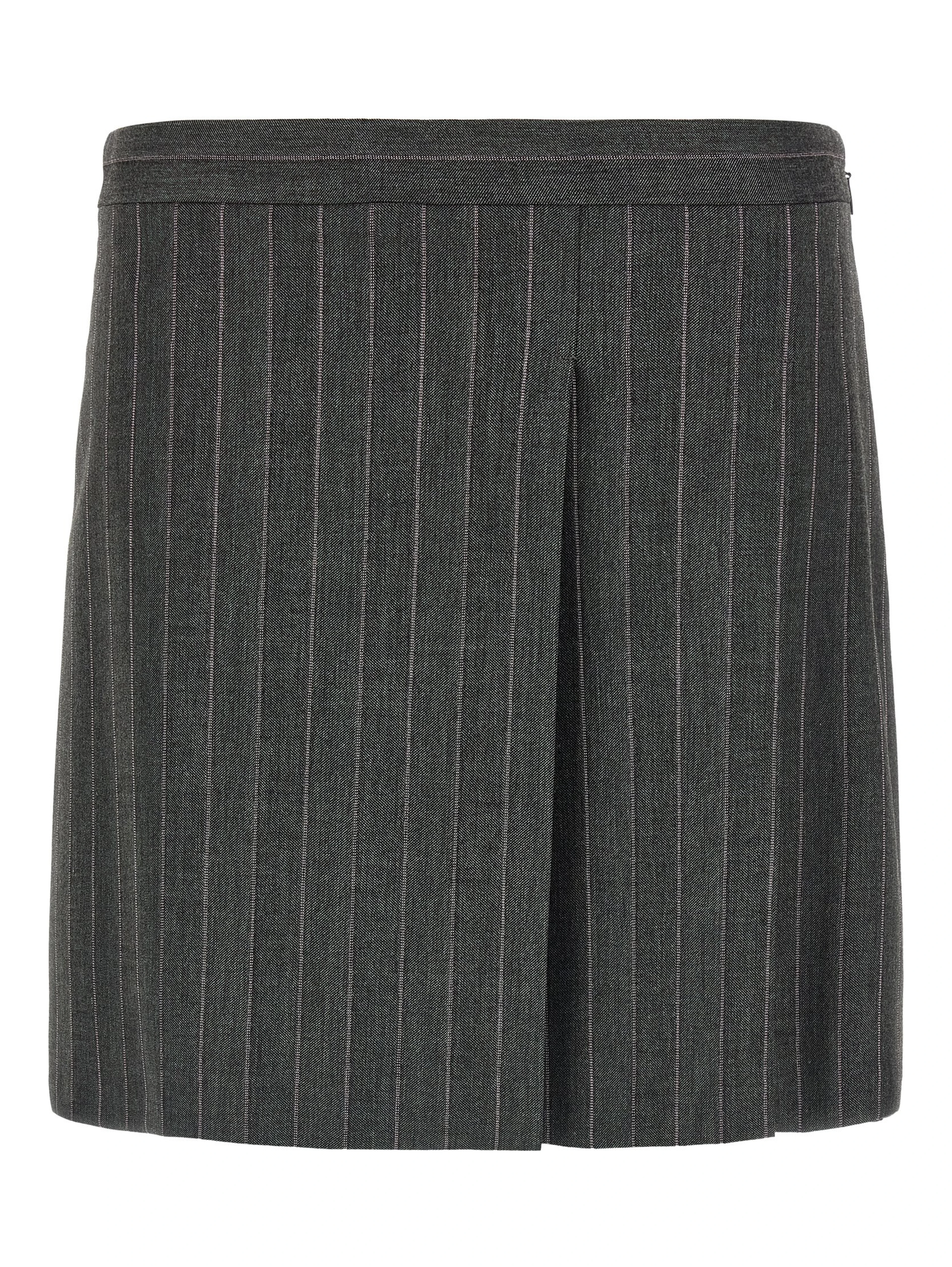 Gray Polyester Long Skirt