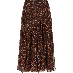 Brown Silk Mini Skirt