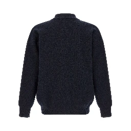 Blue Merino Wool Polo Shirt
