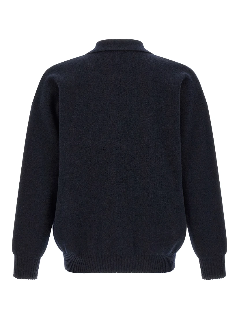 Blue Merino Wool Polo Shirt