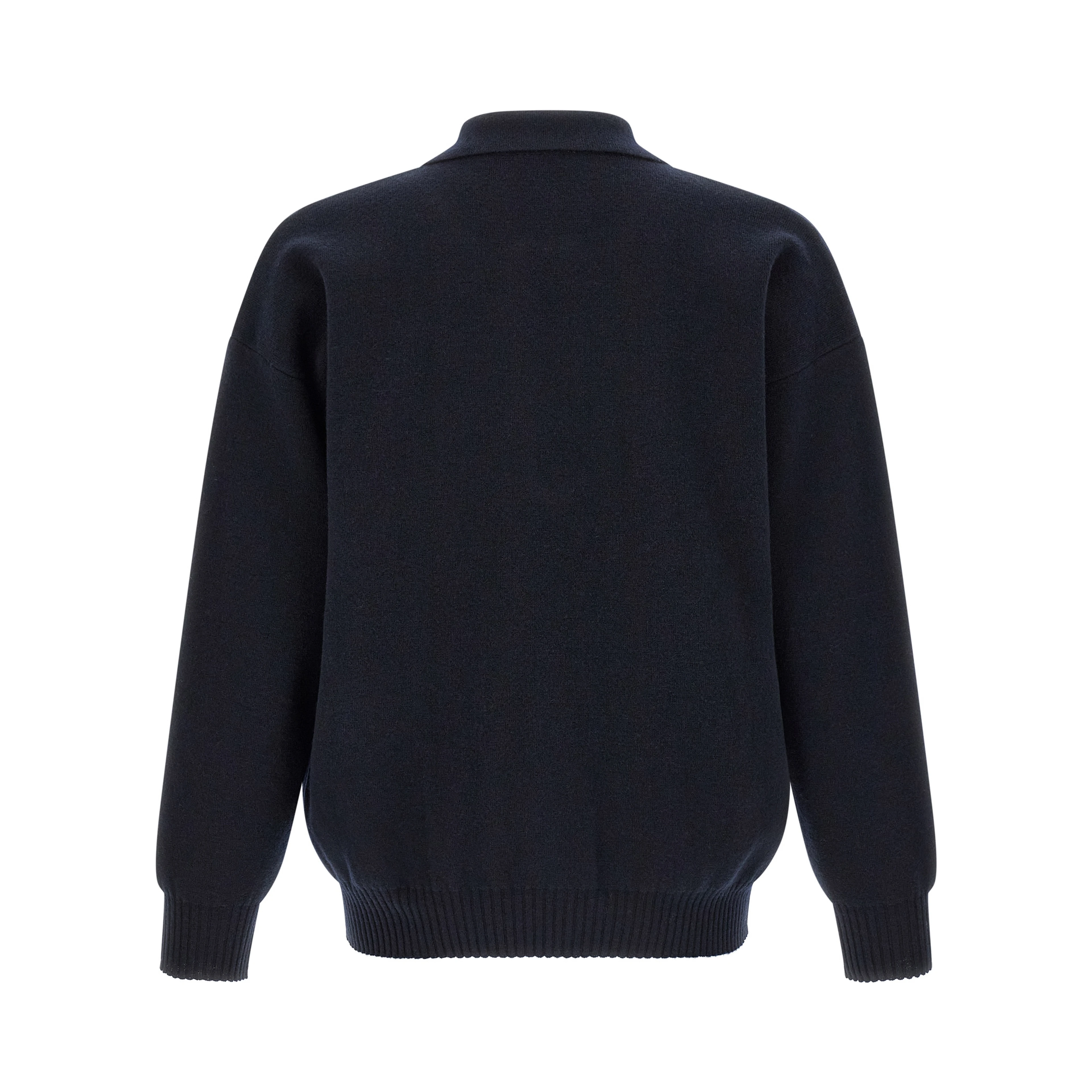 Blue Merino Wool Polo Shirt