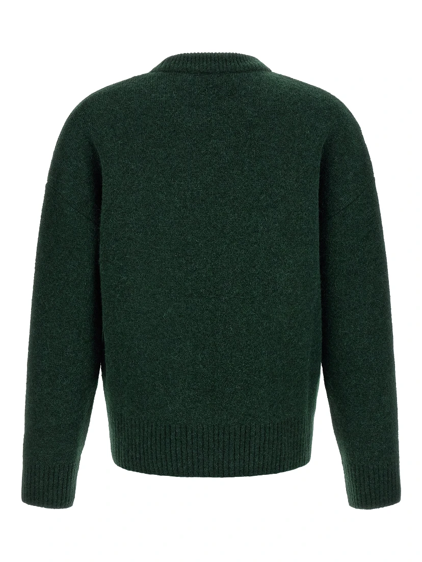 Bicolor Alpaca Leather Cardigan