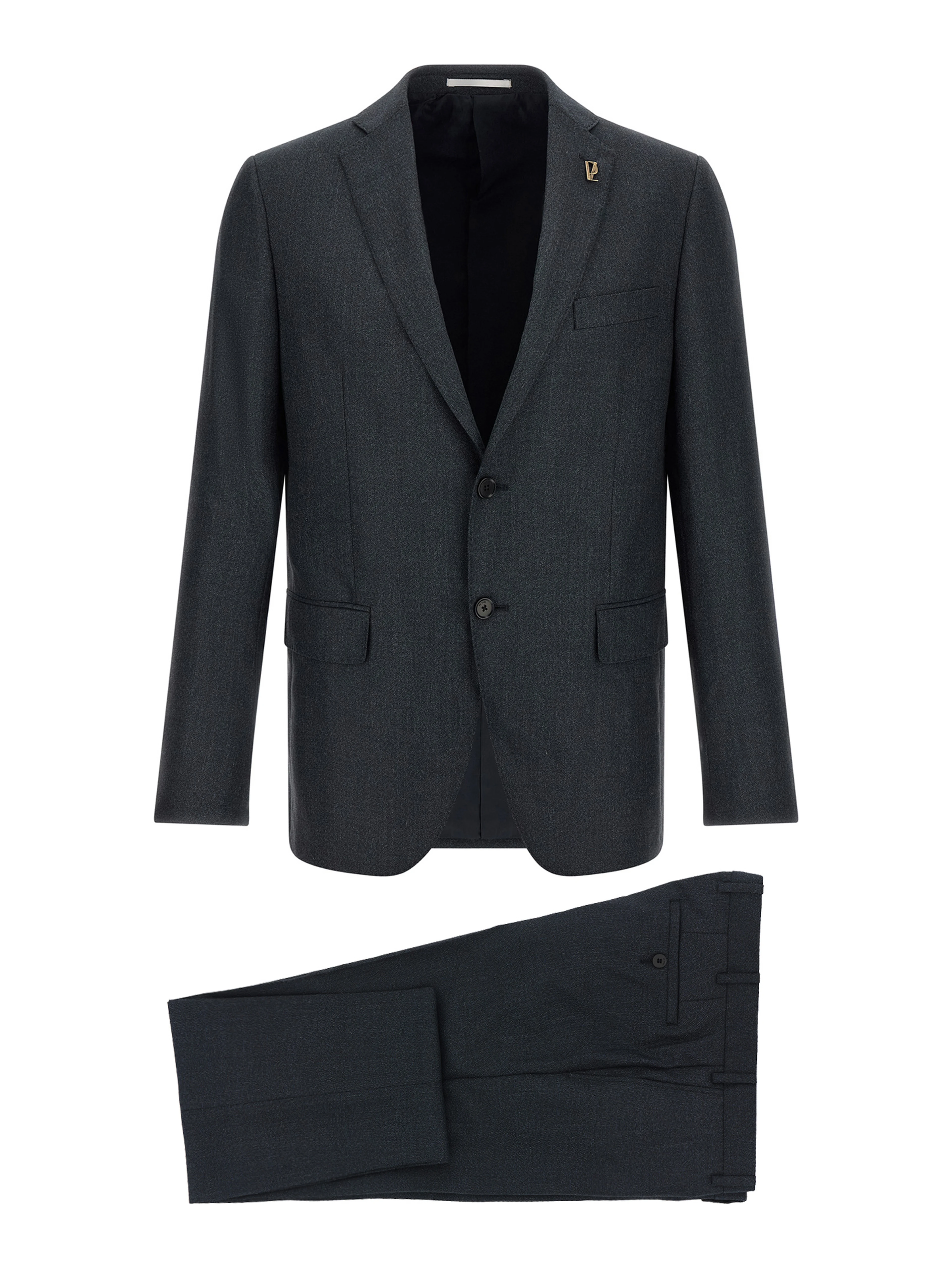 Gray Polyester Two-Piece Suit