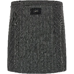 Gray Polyester Long Skirt