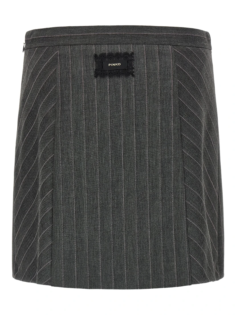 Gray Polyester Long Skirt