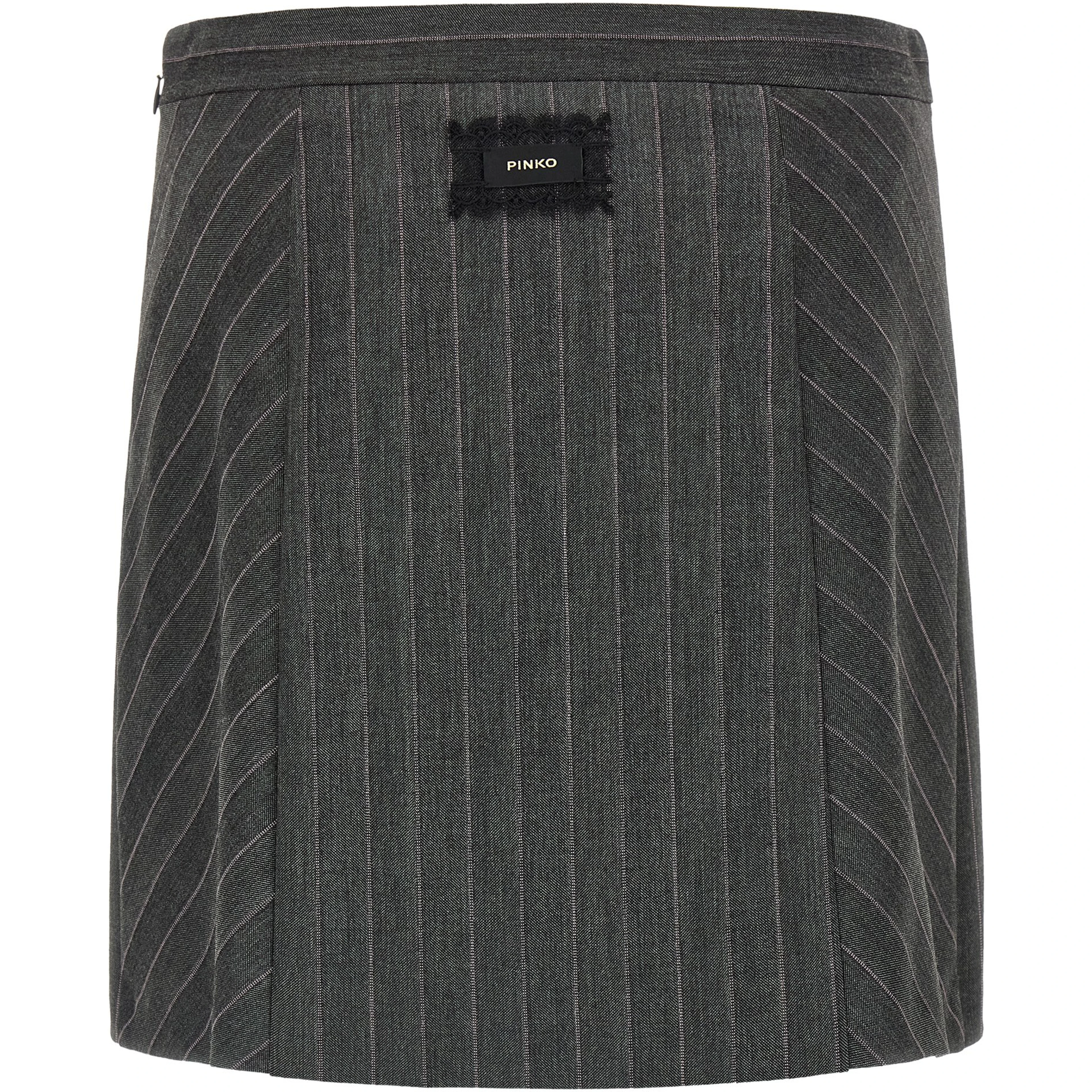 Gray Polyester Long Skirt