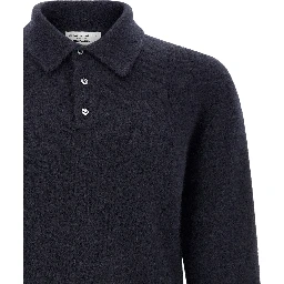 Blue Cashmere Polo Shirt