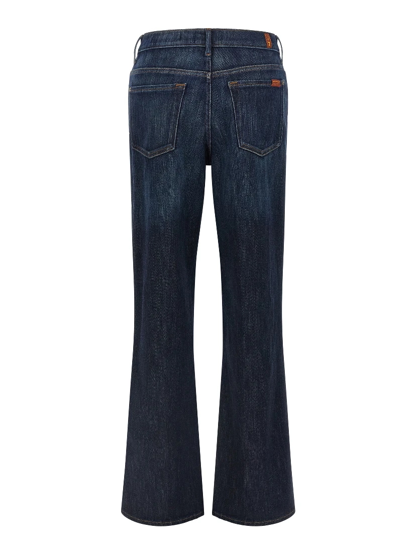 Blue Cotton Flared Jeans