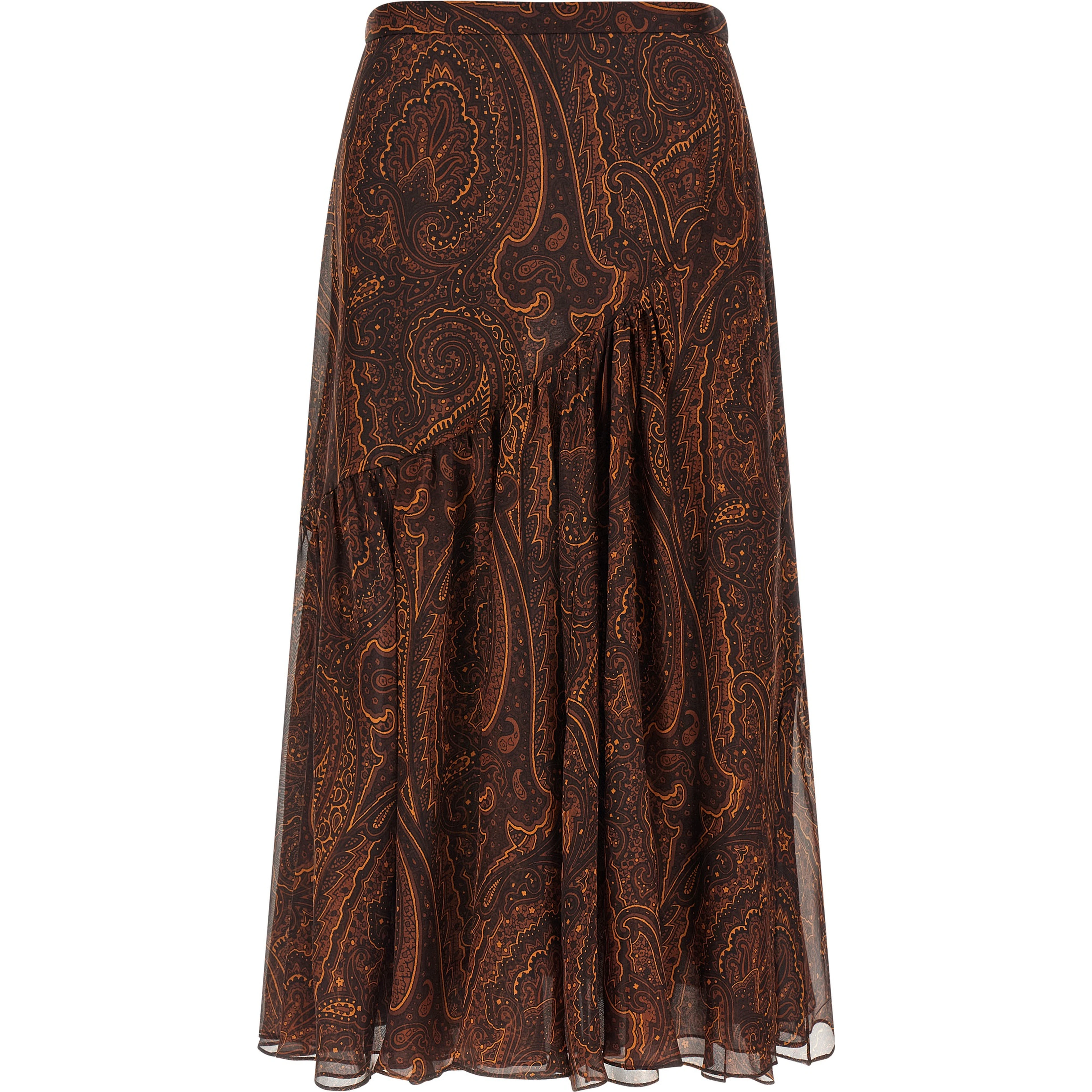 Brown Silk Mini Skirt