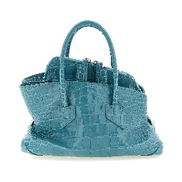 Blue Bovine Leather Handbag