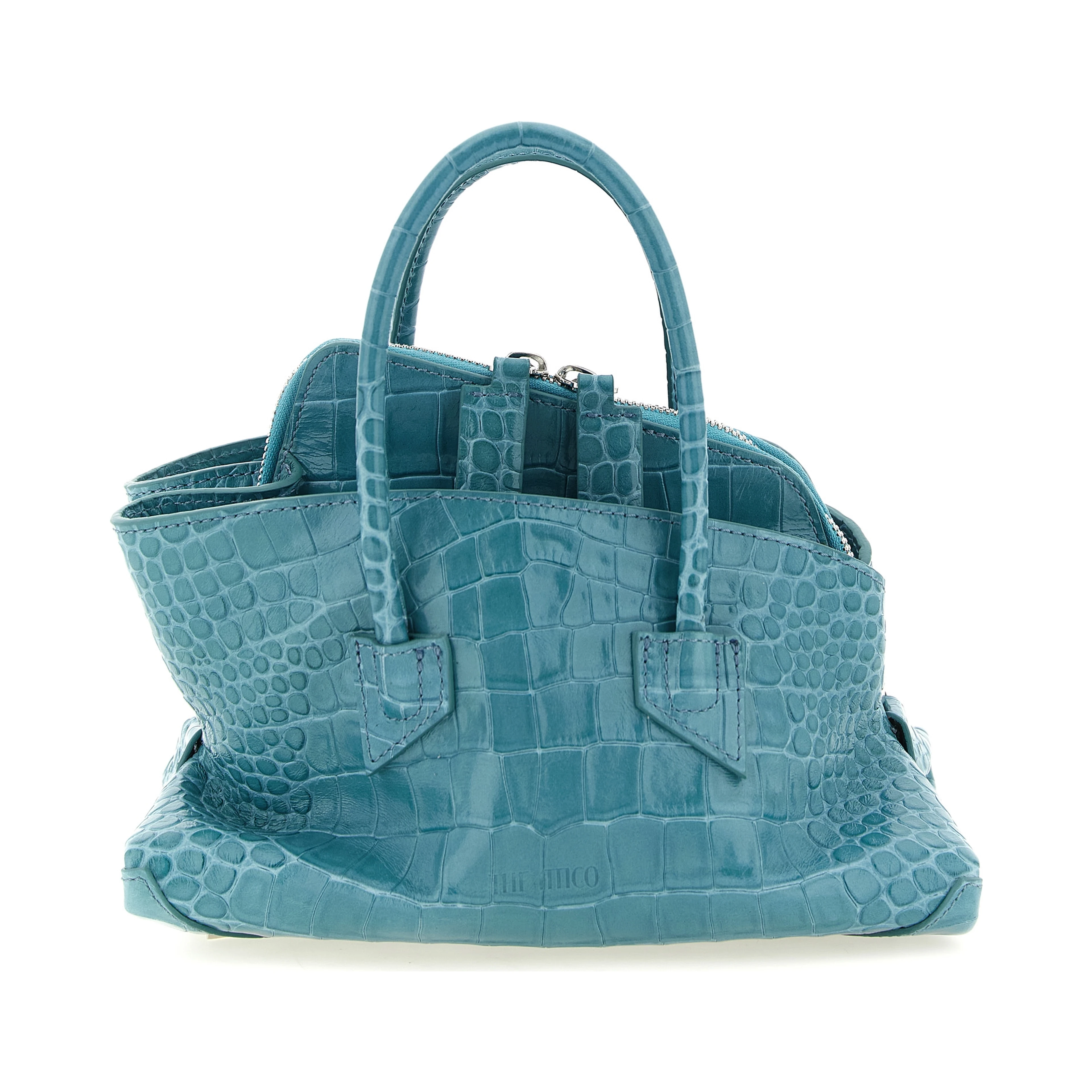 Blue Bovine Leather Handbag