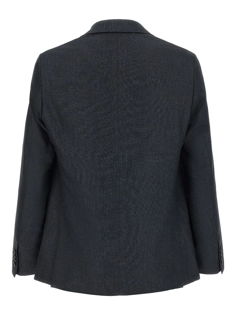 Gray Polyester Two-Piece Suit