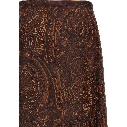 Brown Silk Mini Skirt